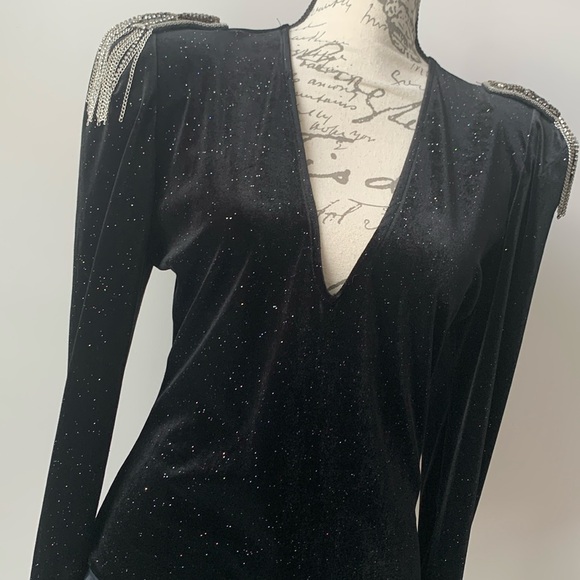 Zara Sparkly Velvet Bodysuit - Picture 2 of 13